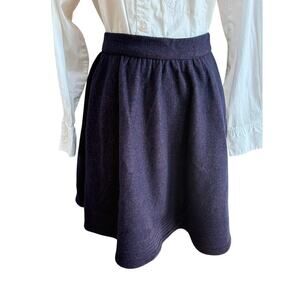 Jeune Otte Women's Wool Knit Milla Skirt L Burgundy Navy NWT $370